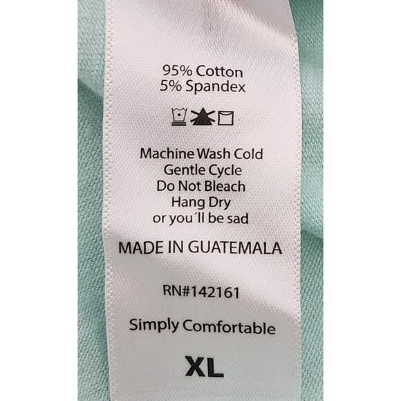 LulaRoe Light Blue Green Hi Low Hem Short Sleeve Top XL Lightweight Soft Stretch - Picture 5 of 5